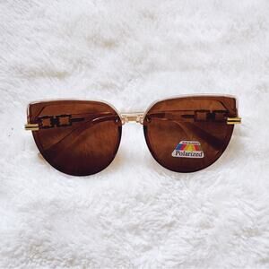 Genevieve Light Brown Rimless Polarized Sunglasses